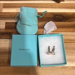 Tiffany & Co. Silver Cufflinks with box. Engraved with DG.